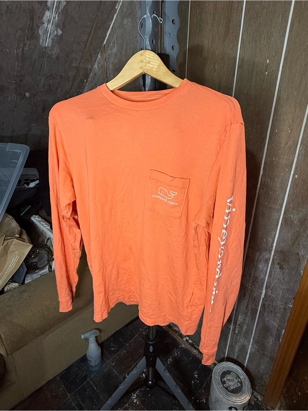 Vineyard Vines Men’s Long-Sleeve Pocket Tee — Coral